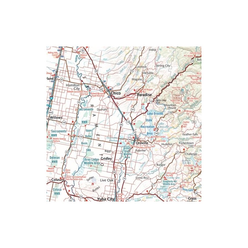 Benchmark Maps: Northern California Recreation Wall Map - 26 x