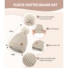 Zexian Winter Beanie Hat with Pom and Touchscreen Gloves Set，Soft