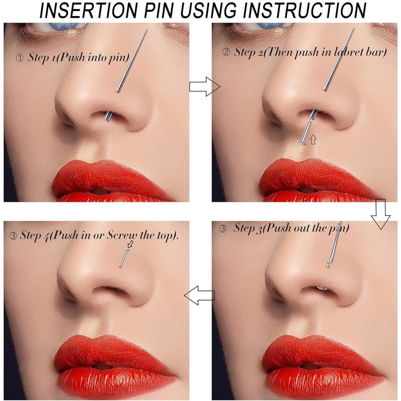 Lyuxzad G23 Titanium Threadless Piercing Taper, 4pcs 16G 18G Piercing