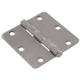 The Hillman Group 852793 3-1/2" Residential Door Hinge - 1/4" Round Corner - Removable Pin - Full Mortise - Satin Chrome 1-Pack