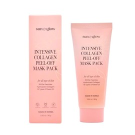 SUN GLOW Mascarilla Intensiva De Colágeno Despegable. Colágeno Hidrolizado De Bajo Peso Molecular De 300 Da(Péptidos De 300 Da). 10 Tipos De Aceites  