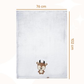 Be Mammy BE20-168 Warm Baby Blanket Baby Gift (Light Grey - Deer)