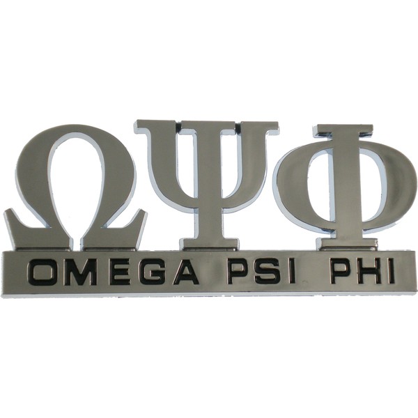 Omega Psi Phi Chrome Cut Out Car Emblem [Silver -