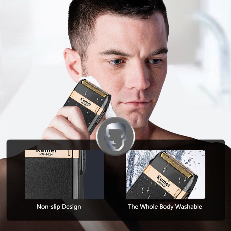 KEMEI Electric Shaver Reciprocating Double Cutter Heads Quick Shaving Intelligent
