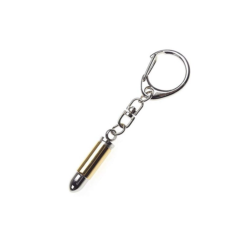 Stainless Steel Bullet Keychain Pendant Top Pill Case, Stainless Steel