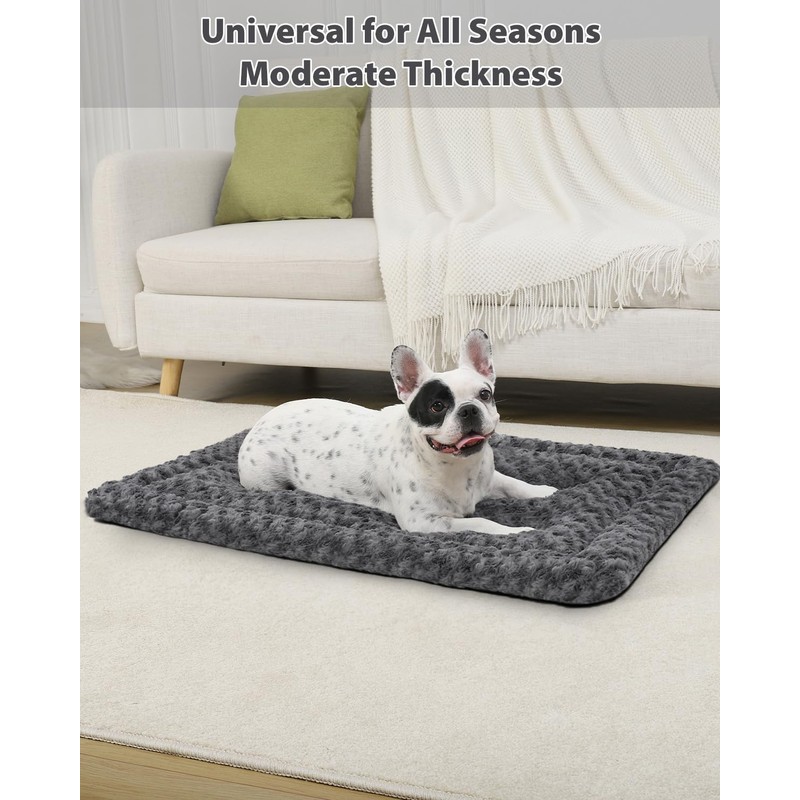 Washable Dog Bed Mat Crate Pad Soft Fluffy Pet Kennel