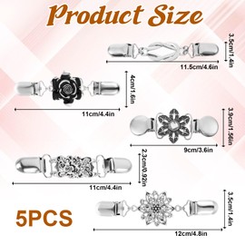 5PCS Cinch Clip, 5 Styles of Fashion Sweater Shawl Clips, All-match Vintage Shirt Clip, Dress Clips Suitable for Women
