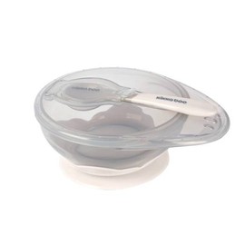 KIKKA BOO SUCTION BOWL WITH SPOON BEIGE