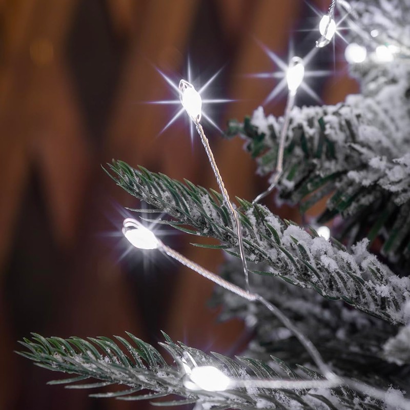 PCORES Fairy Lights Plug in, 10M 300LED Cool White Silver