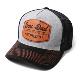Best Dad Hat,First Dad Gift Hats Mesh Baseball Caps Men Birthday Gifts Daddy Papa Vintage Trucker Hat (US, Alpha, One Size, Black and Gray)