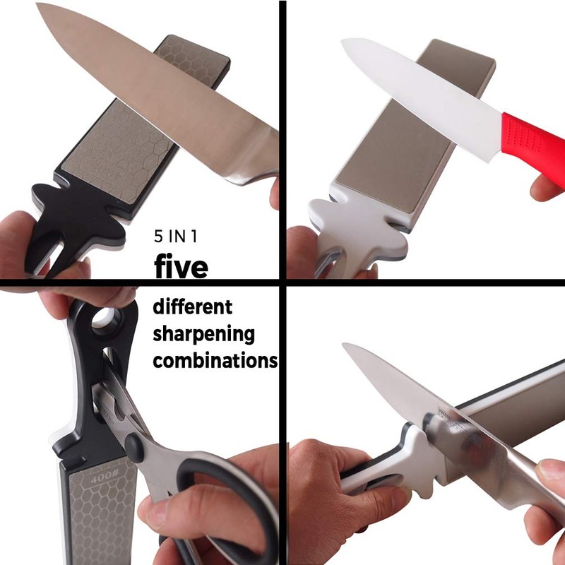 5-In-1 Diamond Sharpening Plate Knife And Scissors Sharpener Ceramic Knife