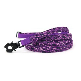 DogNerd - 6' Heavy Duty Dog Leash - 3/4" Purple Silicone Webbing & Neoprene with Camo Pattern, Swivel Quick Release Carabiner - Comfortable, Waterproof & Floats - Medium, Large, Giant Breed K9
