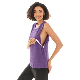 Deyeek Post Shoulder Surgery Shirts for Women Tear Away Snap Button Rotator Cuff Shirt Mastectomy Chemo Port Access Tank Tops