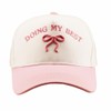 Embroidered Doing My Best Baseball Cap 3D Bowknot Two-Toned Dad