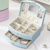 Travel Jewelry Case Portable 2 Layers PU Leather Jewelry Storage