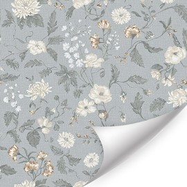 HLNIUC Flower Wallpaper Blue,Boho Floral Wallpaper Self Adhesive,Blue Wall Paper Peel And Stick(44x300cm) Blue White Flower Bedroom Room Wall Stickers,Vintage Wall Decor for Bedroom Kitchen Cabinets