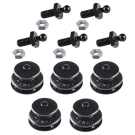 Tenax Buttons Black 5 Tops + 5 Lower Parts Threaded Screws M5 x 10 mm