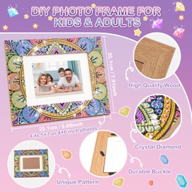 6 7 8 9 10 11 12 Year Old Girl Gifts, Arts and Crafts for Kids Age 5-12 Adult Diamond Painting Art Set DIY Photo Frame Mosaic Kits for Children Girls Birthday Presents Toys Craft Kits for Kids Age5+