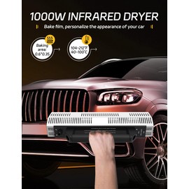 Solary Infrared Paint Curing Lamp, 1000W 110V Hand-held Short Wave Infrared Heater for Automotive Spray, Car Bodywork Repair Paint Dryer