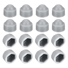 uxcell 50pcs Hex Nut Cover, M5 Grey Plastic Dome Nut Protection Cap Hex Bolt Nut Covers for Hexagon Screws, Bolts