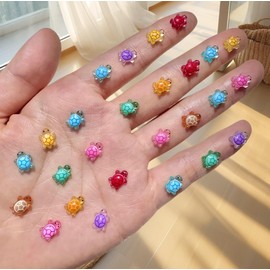 Lighibeuty 100 PCS Cute Tiny Turtles for Crafts,Luminous Mini Turtle Figurines Glow in The Dark Miniatures Resin Turtles Cute for Fairy Garden Moss Landscape Party Decoration Hidden Game Nail Art DIY Projects