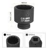 sourcing map 3/4-Inch Drive 12 Point Impact Socket 46mm Metric