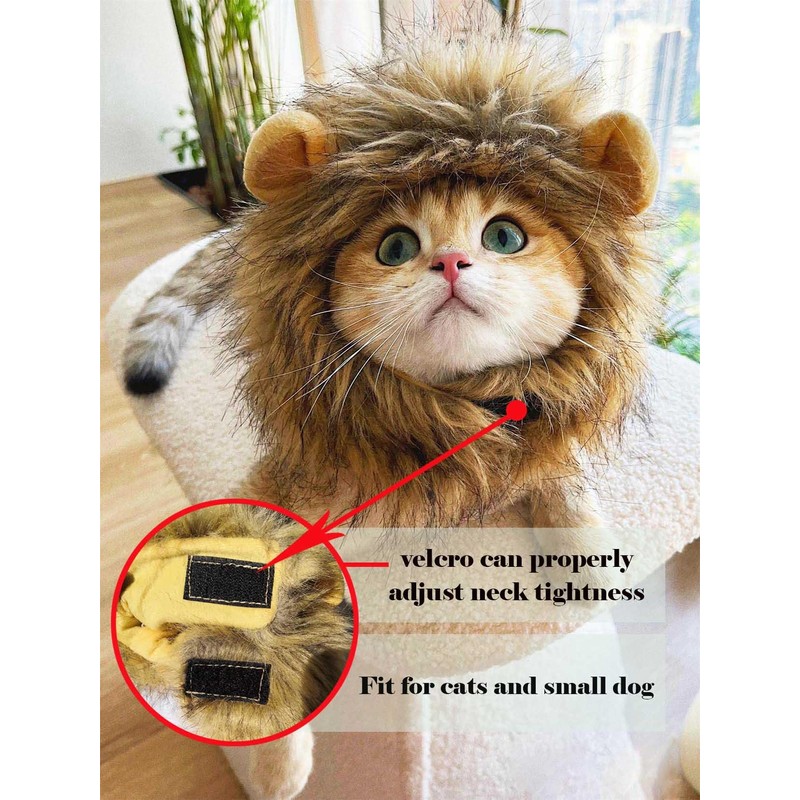 OaaXbbECco Lion Mane Wig for Cat Costume (Light Brown, Medium)