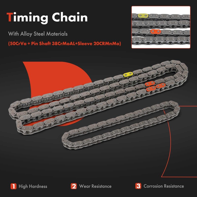A-Premium 11PCS Engine Timing Chain Kit W/Sprocket & Tensioner &