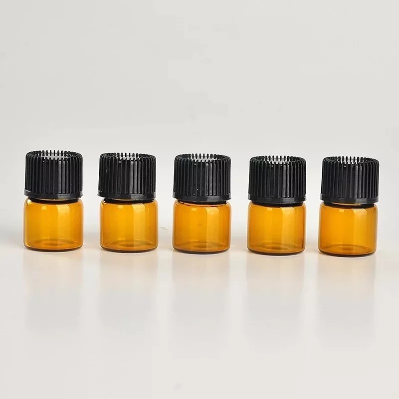 Meliars Frasco Gotero Vial 1 Ml Cristal Ambar Paquete 300