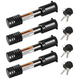 METOWARE Trailer Hitch Lock, 5/8" Dia Barbell-Style Locking Hitch Pin, Towing Hitch Receiver Lock with Anti-Rattle, Fits 2" Receiver Tubes, Class III & IV Hitch Receivers (4 Pack)