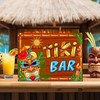 Tiki Bar Sign Hawaiian Luau Party Decoration Supplies Wooden Tiki