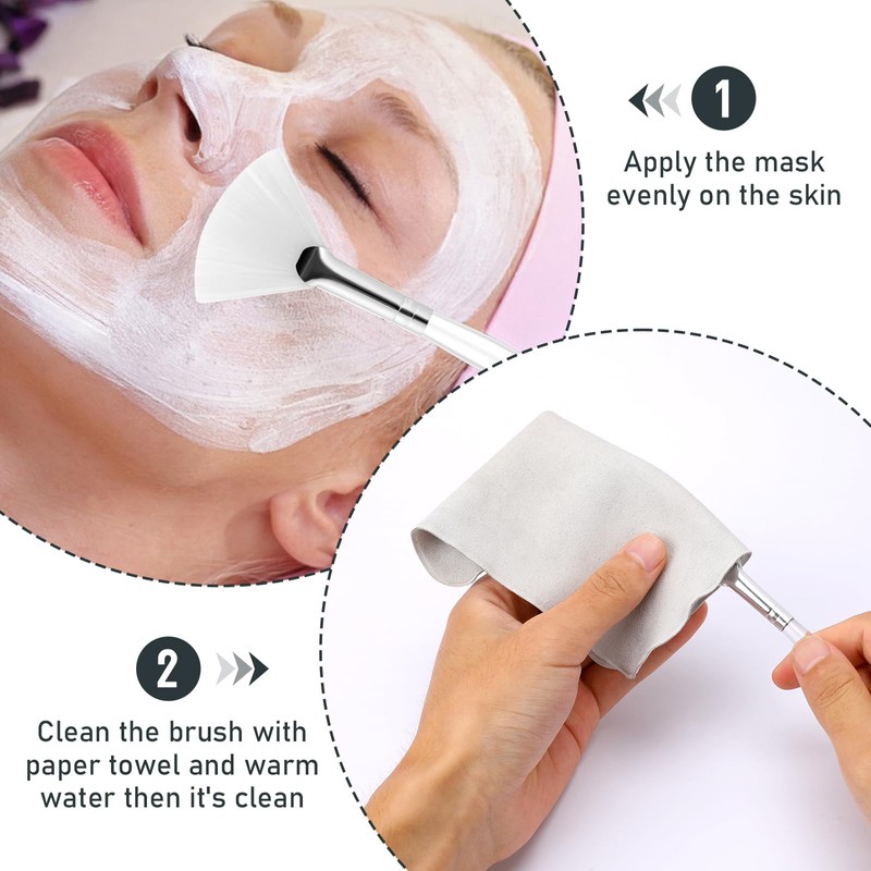 10 PCS Face Mask Brush Soft Facial Fan Brush Acid