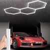 Updated Bigger Size Hexagon LED Garage Light with Rectangle Frame,