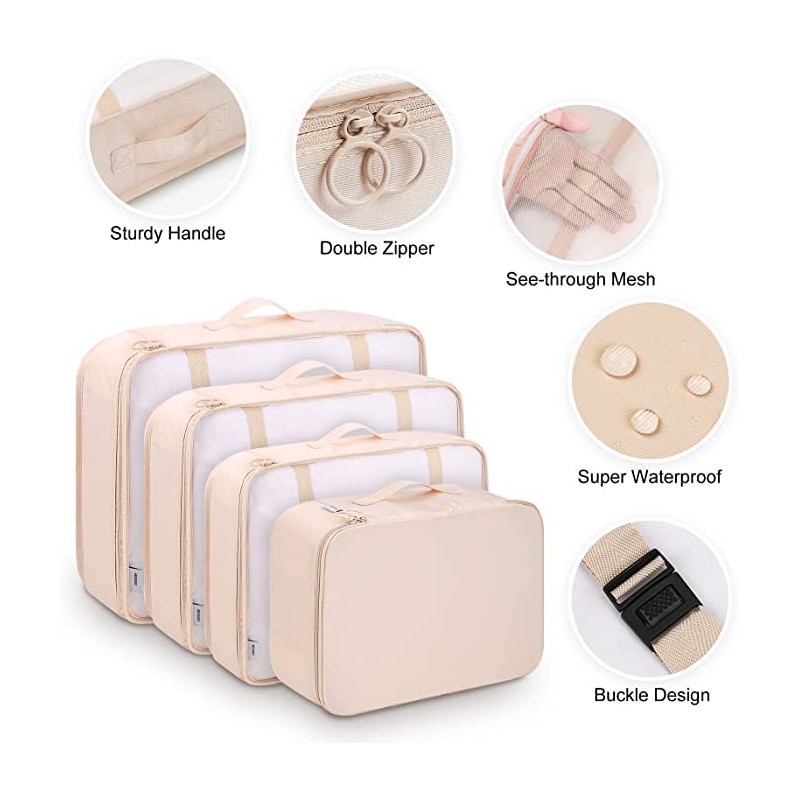 Packing Cubes, 9 Set Packing Cubes with Shoe Bag &