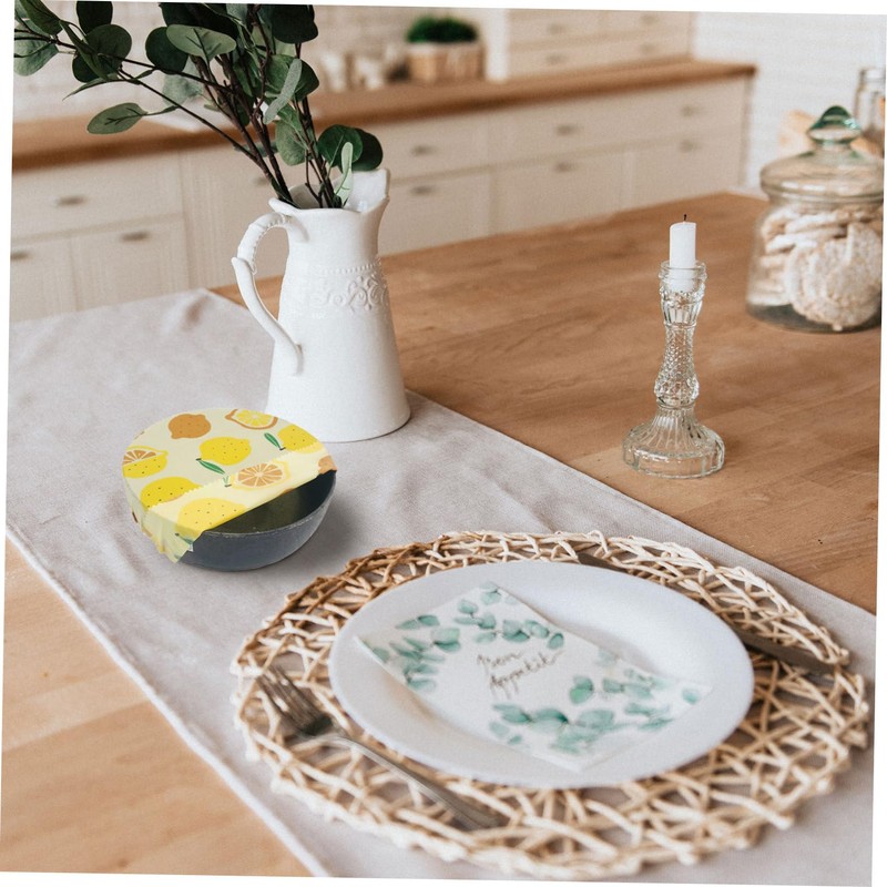 GLEAVI 3pcs Reusable Beeswax Food Wraps Fresh-Keeping Cloths for Food