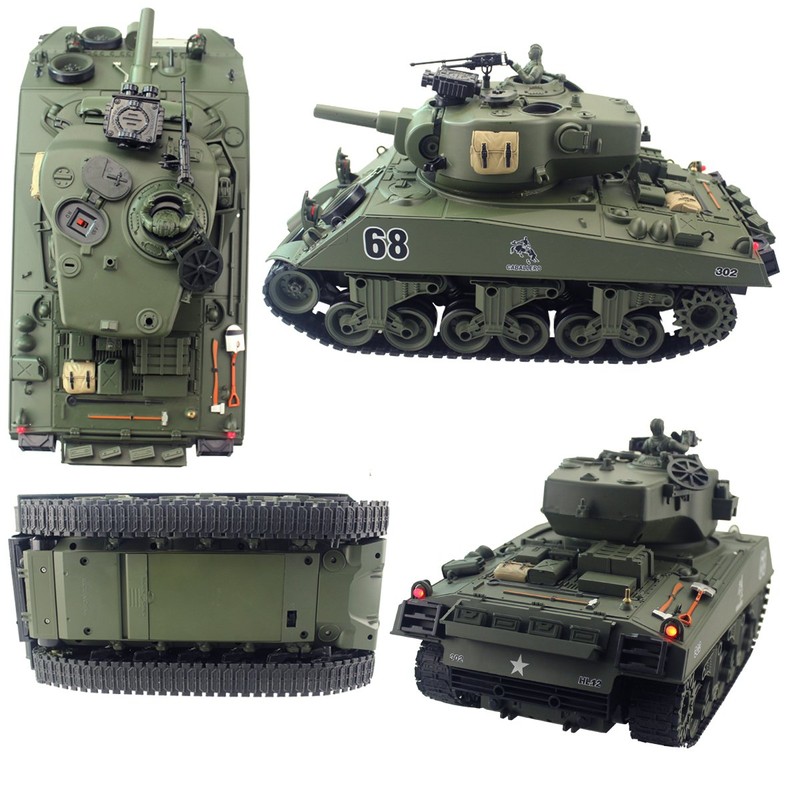 fisca Remote Control Tank, 2.4Ghz 15 Channel 1/20 Sherman M4A3