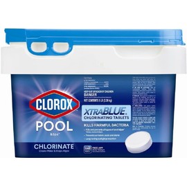 CLOROX POOL & Spa Clorox Pool&Spa XTRABLUE 3 Chlorinating Tablets, Individually Wrapped, Kills Bacteria & Stops Algae (5 LB)