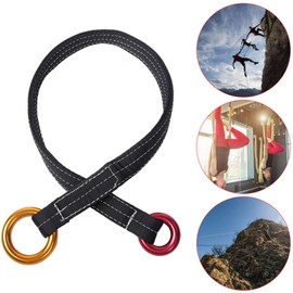 Tree Climbing Rope with Two Hanging Rings, 120cm Tree Climbing Positioning Lanyard for Tree Work, Rock Climbing and All Kinds of Adventure Sports