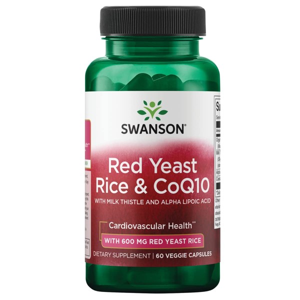 Swanson Traditional Red Yeast Rice & CoQ10 with Milk Thistle and Alpha Lipoic Acid 60 Veg Capsules