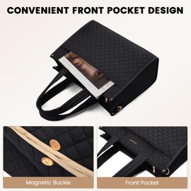 LOVEVOOK Laptop Tote Bag for Women,Canvas Work Tote Bag for Women with Clutch Purse,15.6 Inch Computer Briefcase Bag,Professional Teacher Business Office,Lightweight Shoulder Travel