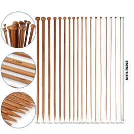 36pcs Knitting Needles Set, Wooden Knitting Needles, Bamboo Knitting Needles Long, Full Set Knitting Needles, Bamboo Knitting Needles Set