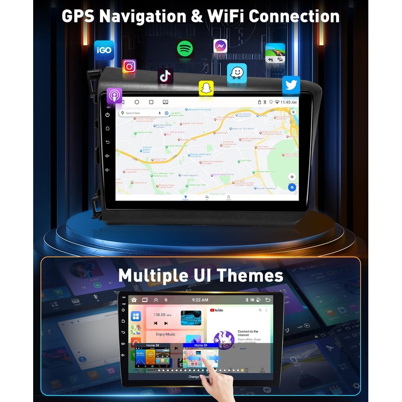 Leadfan Car Stereo Radio for Honda Civic 2012 with Carplay