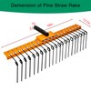 LTSEAME 5FT Durable Pine Straw Rake Steel Spring Landscape Rake