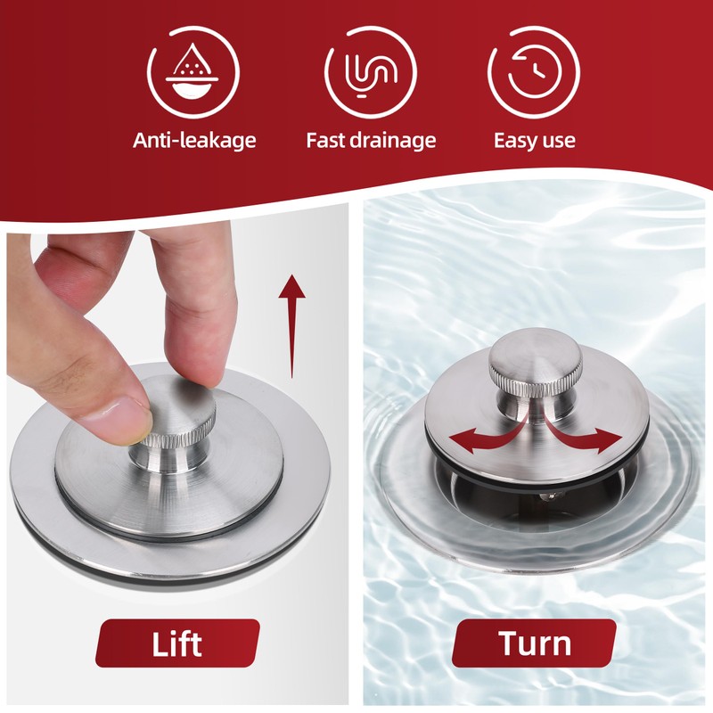 PRIMSOPH Lift Turn Tub Drain Trim Kit with Two Hole