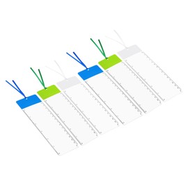 PATIKIL Bookmark Magnifying Glass with Ruler, 6 Pack, 3X Magnification Sheet, Page Magnifying Glass Lens for Low Vision, Reading Book, Magazine, Newspaper, 3 Colours