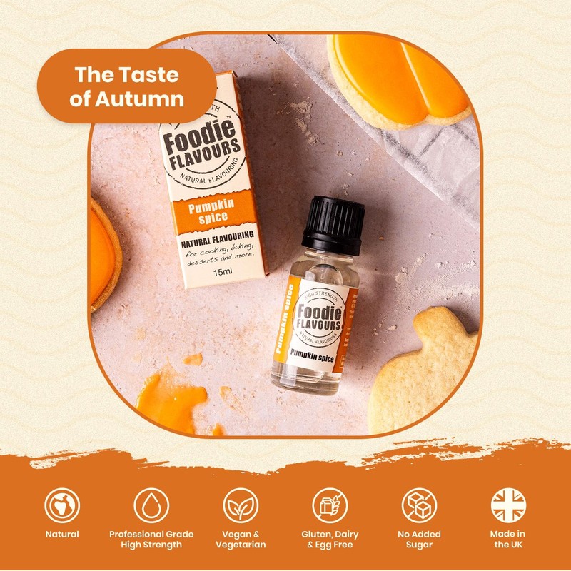 Foodie Flavours Pumpkin Spice Natural Flavouring, High Strength - 15ml