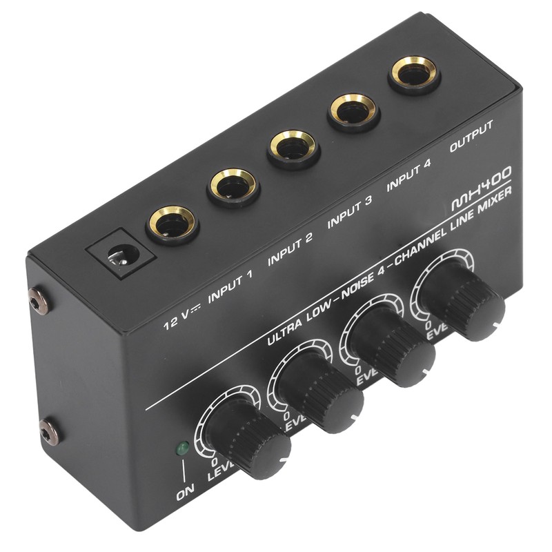 4 Channel Mixer Black Ultra Low Noise 4 Channel Compact