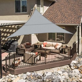 LOVE STORY triangular sun sail, 3 x 3 x 3 m, waterproof sun protection awning, polyester (PES), UV protection for patio, garden, outdoor, light grey