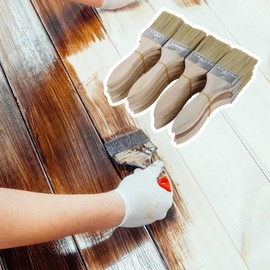Yibuy Thick Wood Handle Brushes for Paint Stains Varnishes 17.5x4.5cm Pack of 20