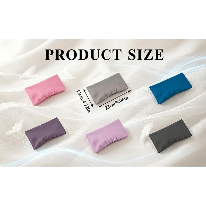 TUYUU 6 Pack Washable Cotton Eye Pillow Covers, Removable Zippered